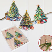 Christmas Tree Clip - On Eco Wood Decorative Ornaments Set of 3 by G. Debrekht - Christmas Decor - 8091044C - S3 - Freeyouthzbandz