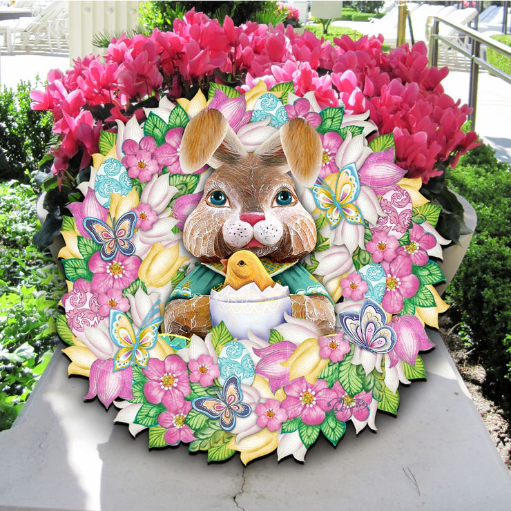 Bunny Holiday Door Wreath by G. DeBrekht - Easter Spring Decor - 8185301 - 2H - Freeyouthzbandz
