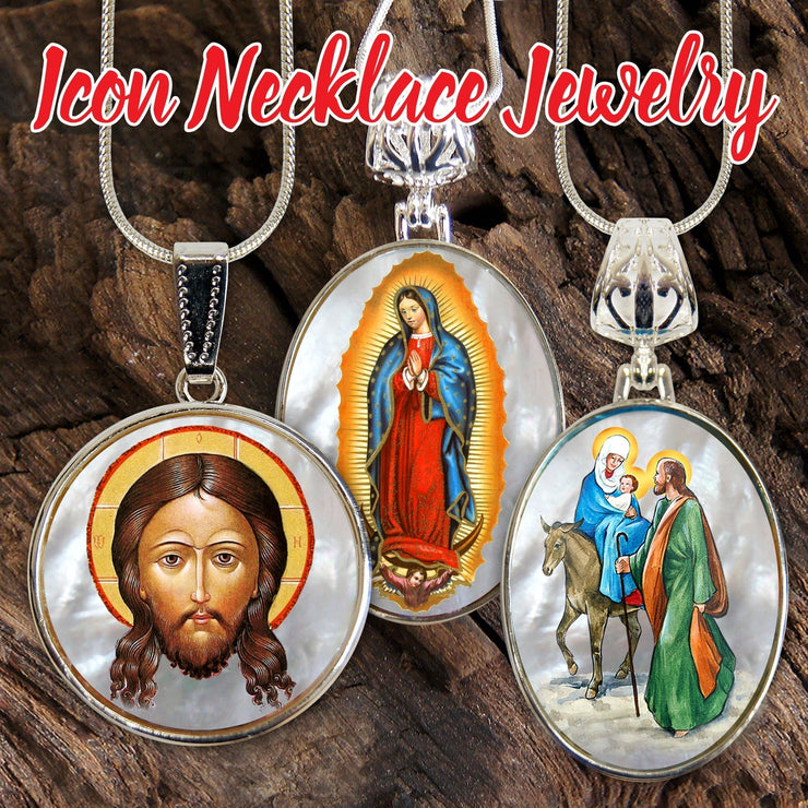 Maria Magdalena Praying Silver Plated Mother of Pearl Necklace - 43014 - 2 - Freeyouthzbandz