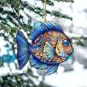 Coastal Decorations - Sapphire Sea Fish Wooden Ornaments by G. Debrekht Coastal Holiday Decor - 8688307 - Freeyouthzbandz