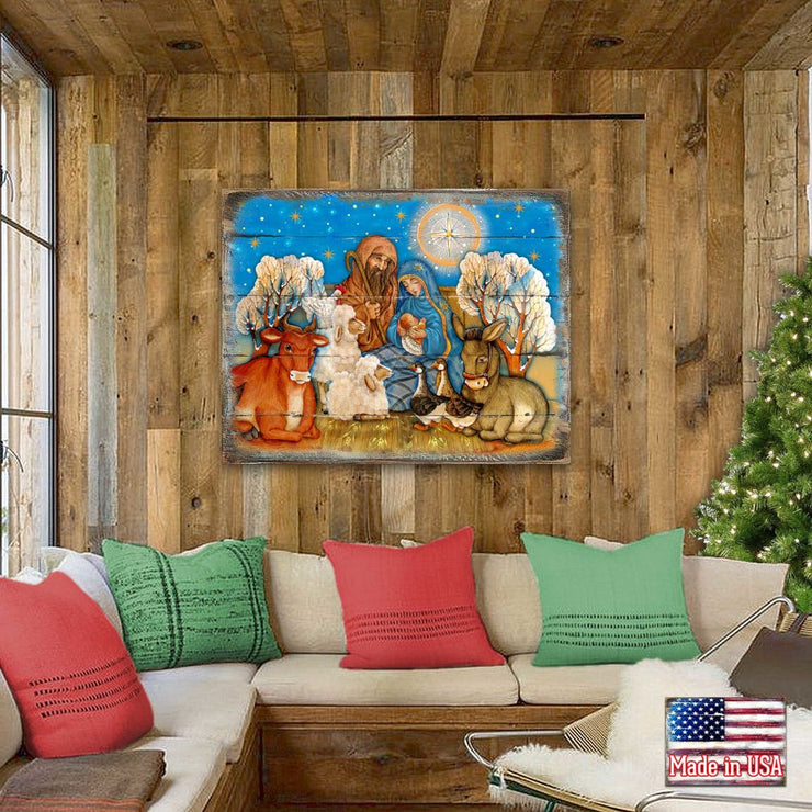Nostalgic Nativity Wooden Wall Art by G. DeBrekht - Nativity Holiday Decor - 8673852B - Freeyouthzbandz