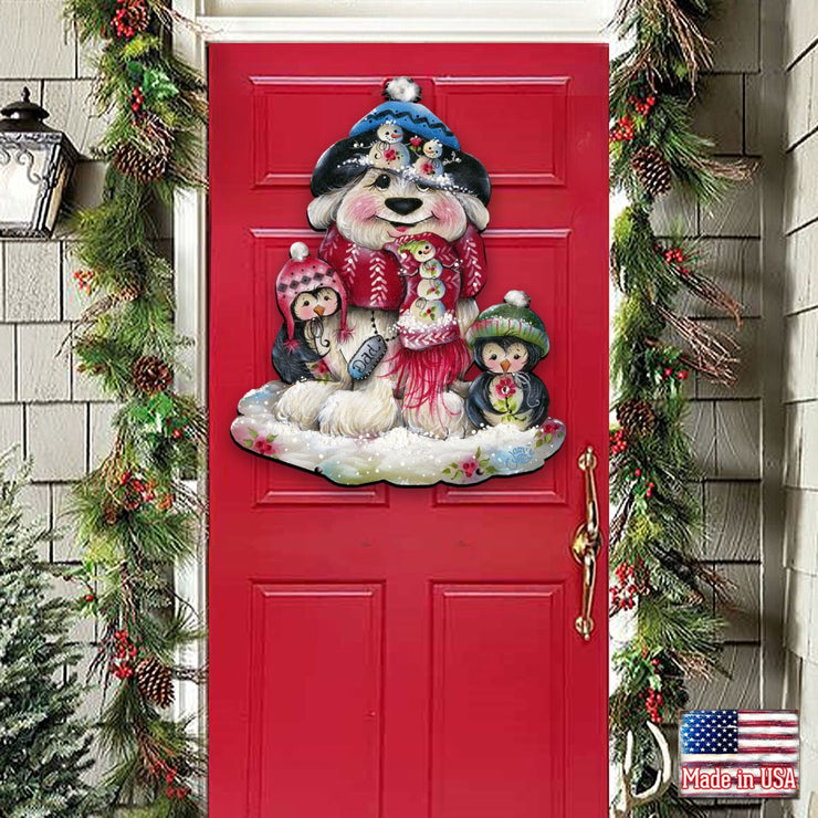 Christmas Dog Penguin Door Decor by Jamie Mills - Price - Pets Dog and Cats Decor - 8457503H - Freeyouthzbandz