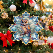 Great Horned Owl Snowflake Large Wooden Ornament by G. Debrekht - Nature Wildlife Decor - 8688436M - Freeyouthzbandz