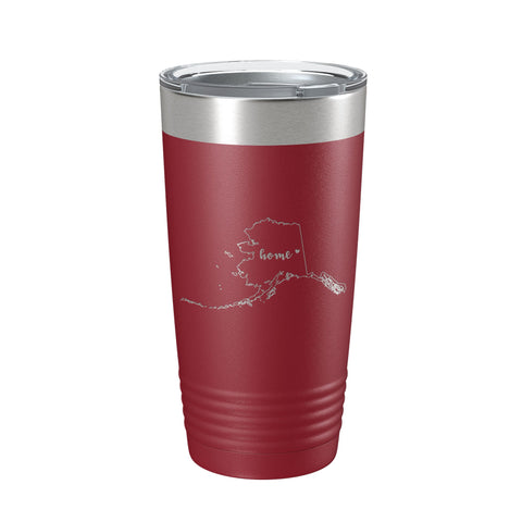 Alaska Tumbler Home State Travel Mug Insulated Laser Engraved Map Coffee Cup 20 oz - Freeyouthzbandz