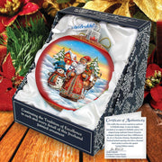 Snowman Splendor Lg Glass Ornament by G.Debrekht - Christmas Santa Snowman Decor - 73944 - Freeyouthzbandz