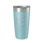 Ohio Tumbler Home State Travel Mug Insulated Laser Engraved Map Coffee Cup 20 oz - Freeyouthzbandz