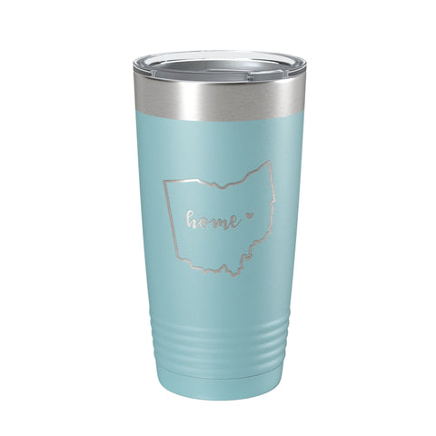 Ohio Tumbler Home State Travel Mug Insulated Laser Engraved Map Coffee Cup 20 oz - Freeyouthzbandz