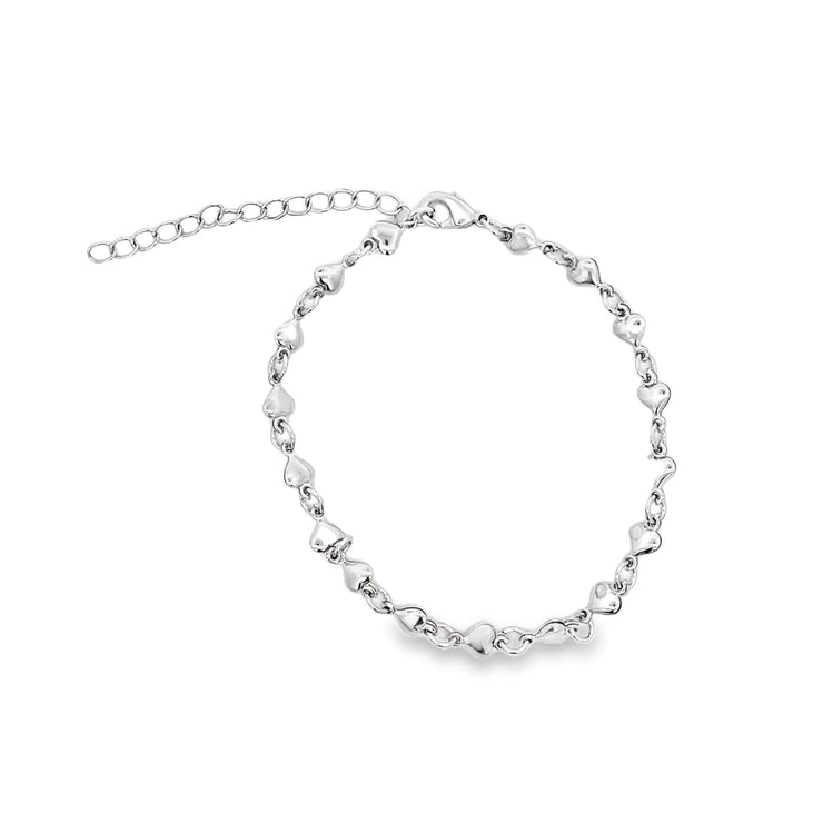 Heart Link Charm Bracelet (G50/I74) - Freeyouthzbandz