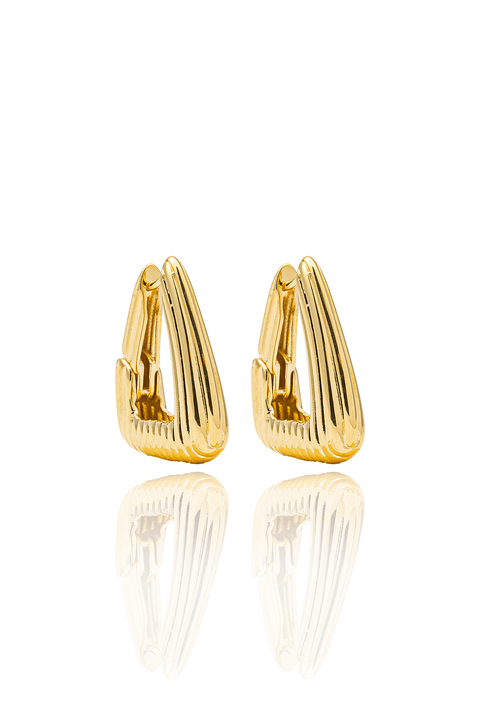 High End Exclusive Textured Triangle French Earrings - Freeyouthzbandz