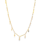 Bar Link Tiny Dangle Cross Charm Bracelet (H260A/E280/I352A) - Freeyouthzbandz