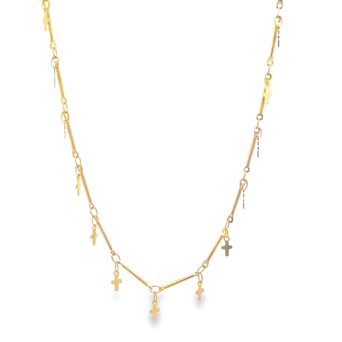 Bar Link Tiny Dangle Cross Charm Bracelet (H260A/E280/I352A) - Freeyouthzbandz