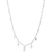 Bar Link Tiny Dangle Cross Charm Bracelet (H260A/E280/I352A) - Freeyouthzbandz