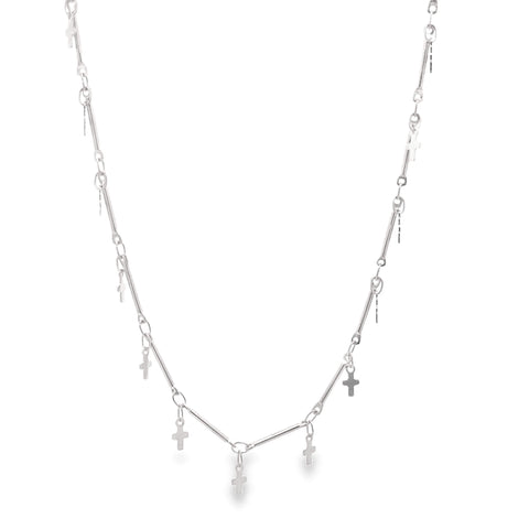 Bar Link Tiny Dangle Cross Charm Bracelet (H260A/E280/I352A) - Freeyouthzbandz