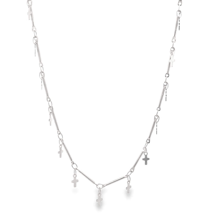 Bar Link Tiny Dangle Cross Charm Bracelet (H260A/E280/I352A) - Freeyouthzbandz