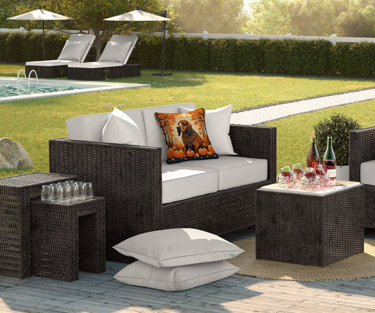 Bloodhound Fall Throw Pillow - Freeyouthzbandz