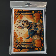 Silky Terrier Fall Greeting Cards Pack of 8 - Freeyouthzbandz
