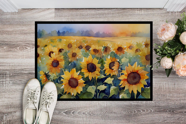 Sunflowers in Watercolor Doormat - Freeyouthzbandz
