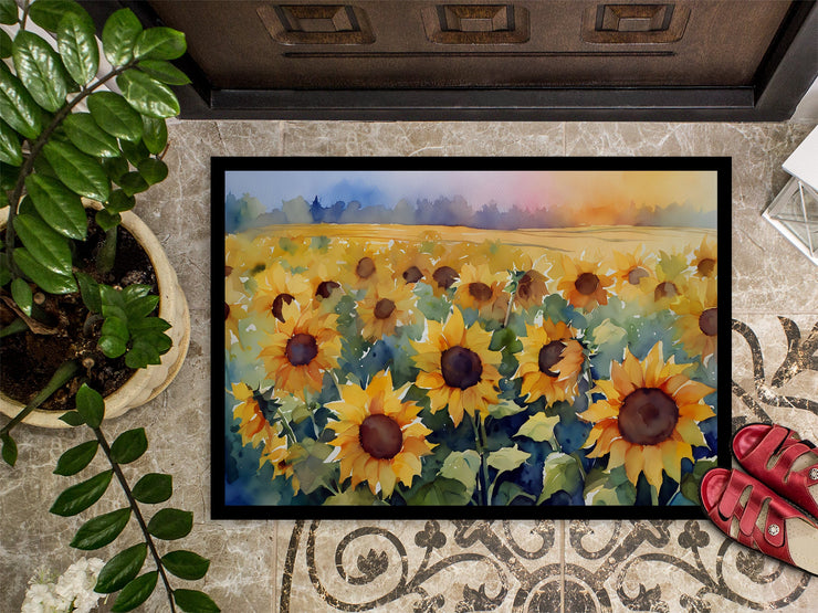 Sunflowers in Watercolor Doormat - Freeyouthzbandz