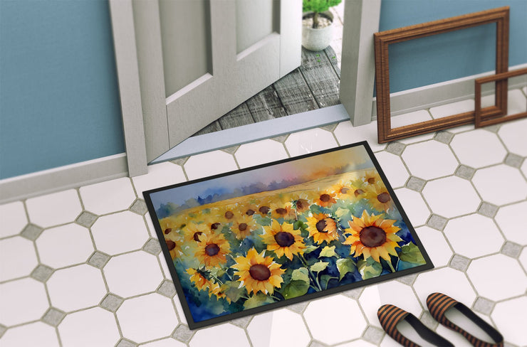 Sunflowers in Watercolor Doormat - Freeyouthzbandz