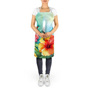 Hawaii Hawaiian Hibiscus in Watercolor Apron - Freeyouthzbandz