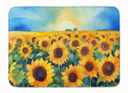 Kansas Sunflowers in Watercolor Memory Foam Kitchen Mat - Freeyouthzbandz