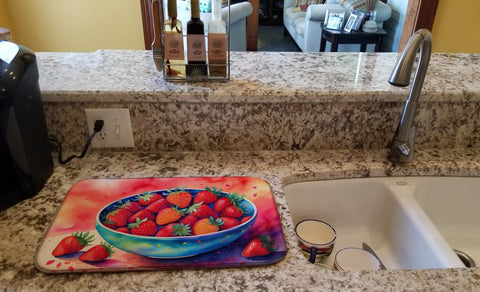 Colorful Strawberries Dish Drying Mat - Freeyouthzbandz