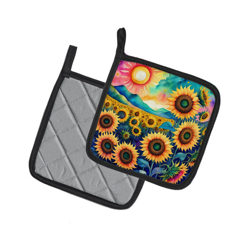 Colorful Sunflowers Pair of Pot Holders - Freeyouthzbandz