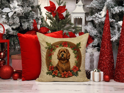 Briard Christmas Flowers Throw Pillow - Freeyouthzbandz