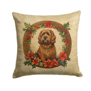 Briard Christmas Flowers Throw Pillow - Freeyouthzbandz