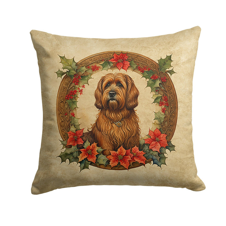Briard Christmas Flowers Throw Pillow - Freeyouthzbandz