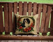 English Springer Spaniel Christmas Flowers Throw Pillow - Freeyouthzbandz