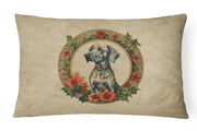 Weimaraner Christmas Flowers Throw Pillow - Freeyouthzbandz