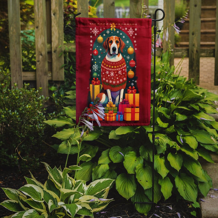 English Foxhound Holiday Christmas Garden Flag - Freeyouthzbandz
