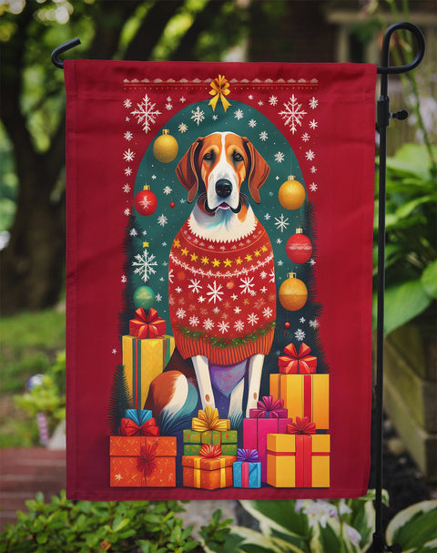 English Foxhound Holiday Christmas Garden Flag - Freeyouthzbandz