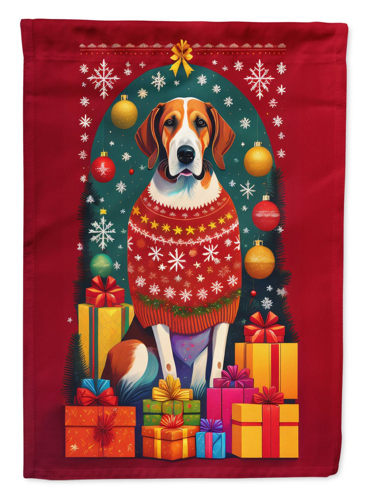 English Foxhound Holiday Christmas Garden Flag - Freeyouthzbandz