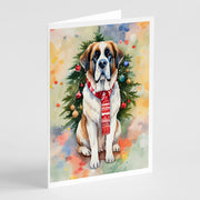 Saint Bernard Christmas Greeting Cards Pack of 8 - Freeyouthzbandz