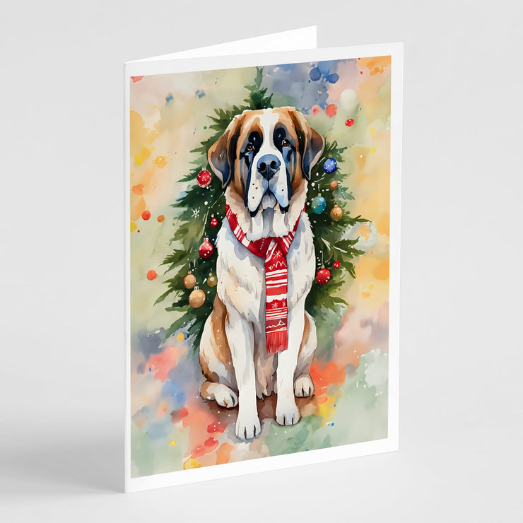 Saint Bernard Christmas Greeting Cards Pack of 8 - Freeyouthzbandz