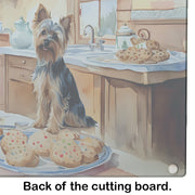 Yorkshire Terrier Yorkie Christmas Cookies Glass Cutting Board - Freeyouthzbandz