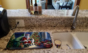 Keeshond and Santa Claus Dish Drying Mat - Freeyouthzbandz