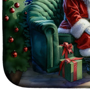 Keeshond and Santa Claus Dish Drying Mat - Freeyouthzbandz