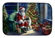 Keeshond and Santa Claus Dish Drying Mat - Freeyouthzbandz