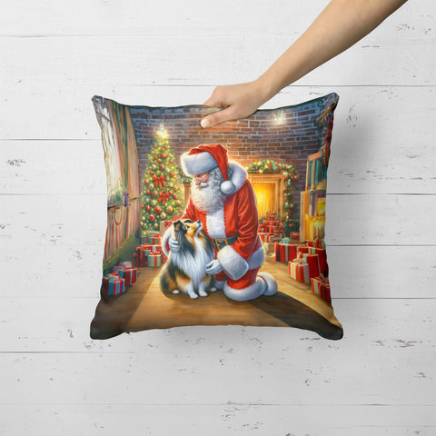 Sheltie and Santa Claus Throw Pillow - Freeyouthzbandz