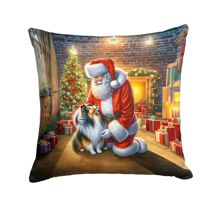Sheltie and Santa Claus Throw Pillow - Freeyouthzbandz