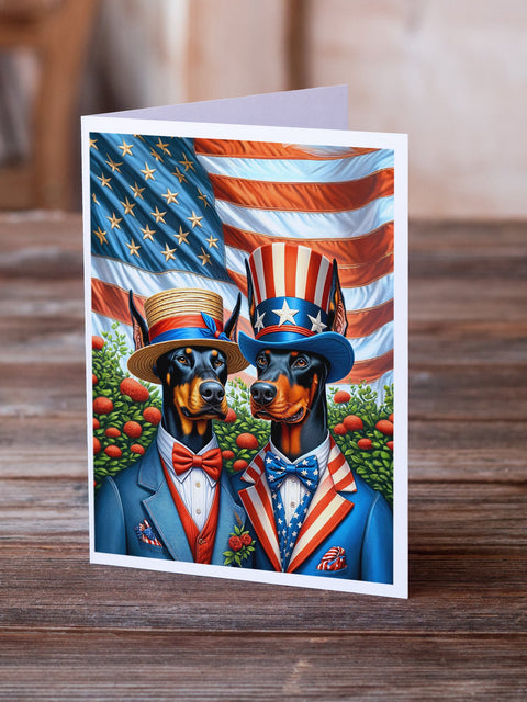 All American Doberman Pinscher Greeting Cards Pack of 8 - Freeyouthzbandz