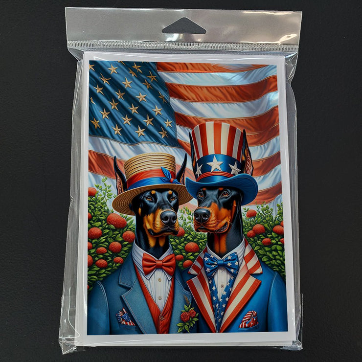 All American Doberman Pinscher Greeting Cards Pack of 8 - Freeyouthzbandz