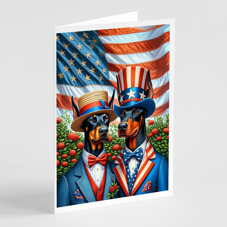 All American Doberman Pinscher Greeting Cards Pack of 8 - Freeyouthzbandz