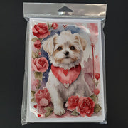 Maltese Valentine Roses Greeting Cards Pack of 8 - Freeyouthzbandz