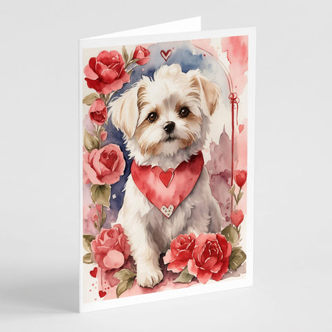 Maltese Valentine Roses Greeting Cards Pack of 8 - Freeyouthzbandz