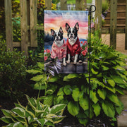 Boston Terrier Two Hearts Garden Flag - Freeyouthzbandz