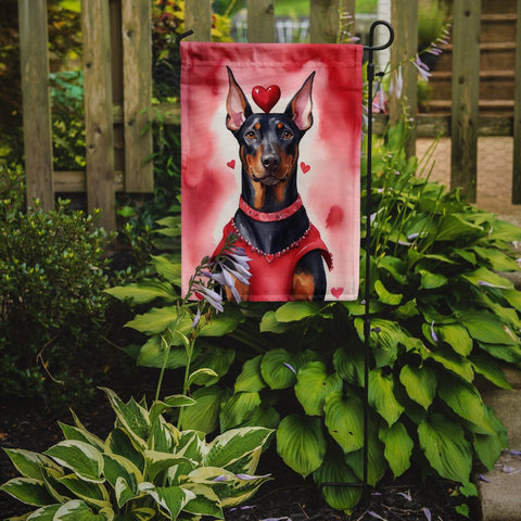 Doberman Pinscher My Valentine Garden Flag - Freeyouthzbandz